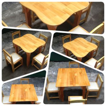 Bàn ghế gỗ mộc mầm non